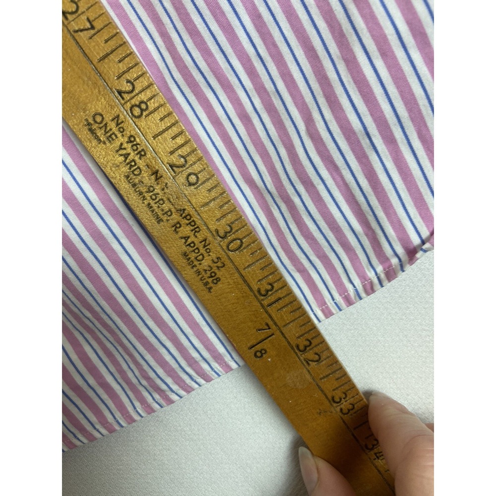 Ralph Lauren Mens 16x34 Custom Button Down Shirt L/S Pink/white/Blue Stripe - Picture 9 of 9
